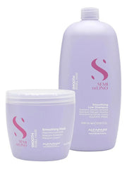 Shampoo Alfaparf Semi Di Lino Smooth 1000ml + Máscara 500ml Cabello Suave Y Brillante