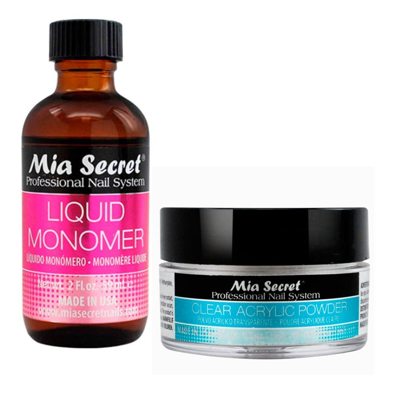 Mia Secret Liquido 59ml Y Polvo Acrilico Uñas 15gr. Nice