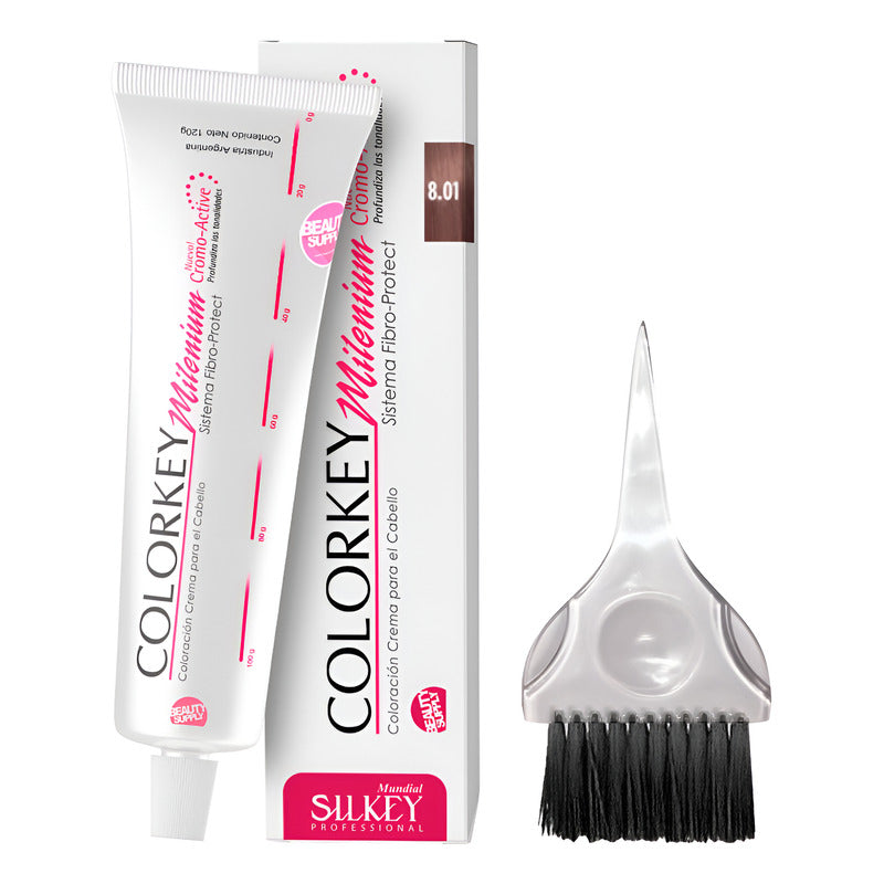 Kit Tinta Silkey Colorkey Milenium 120g + Pincel De Tinta 8.01