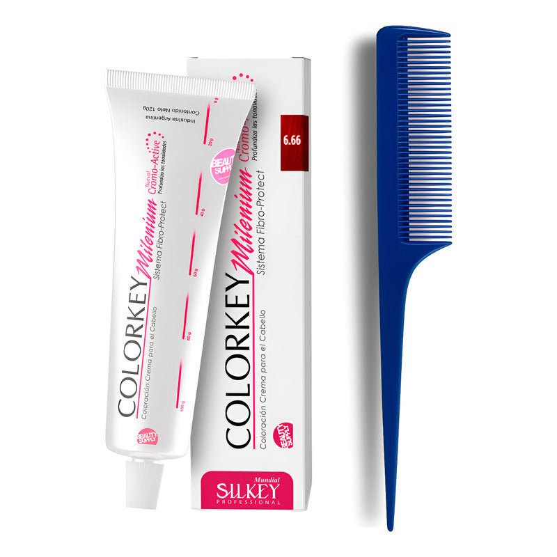 Kit Tinta Silkey Colorkey Milenium 120g + Peine De Cola 6.66