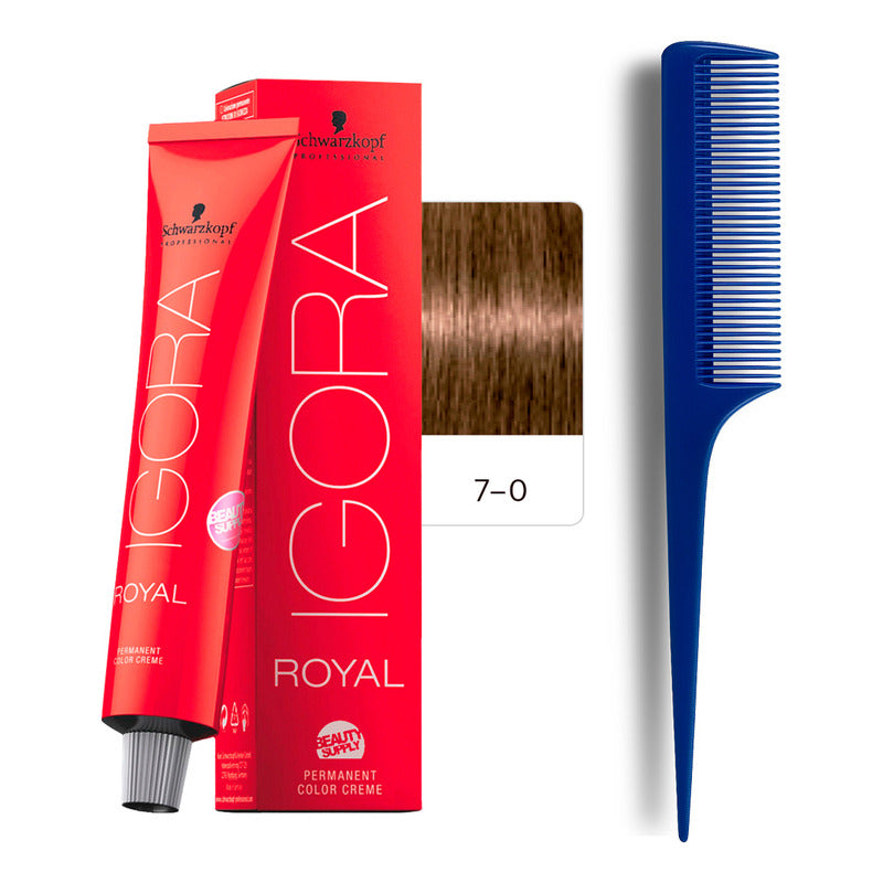 Tinta Igora Royal Schwarzkopf 60ml + Peine De Cola 7.0
