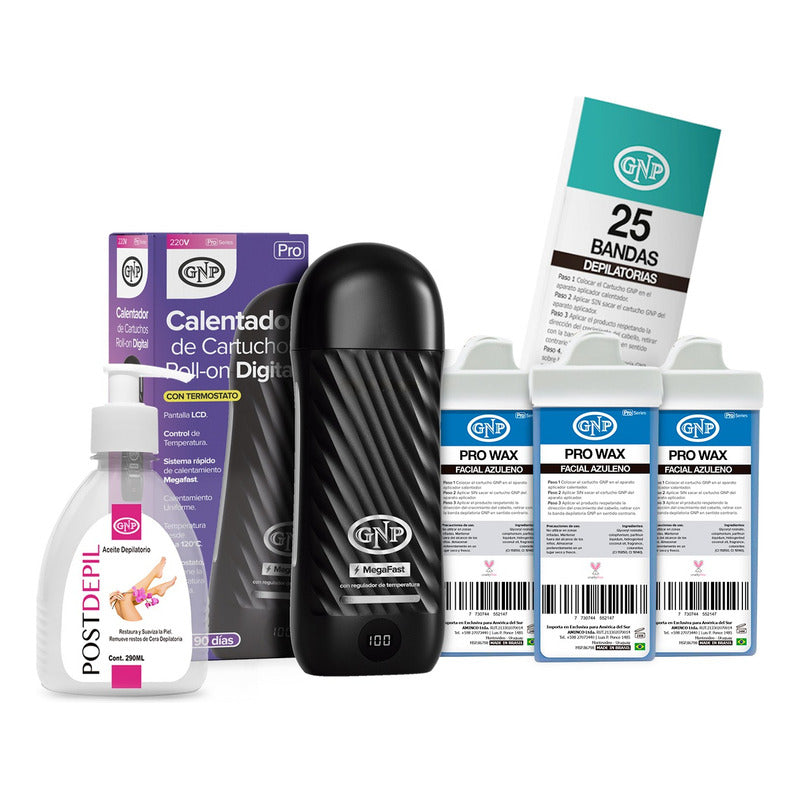 X3 Cera Depilatoria Gnp, Calentador Mega, Bandas Y Aceite