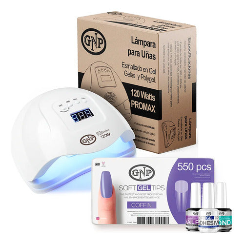 Kit Soft Gel Gnp Con Lámpara + Adhesivo + Primer + Nail Prep Coiffin