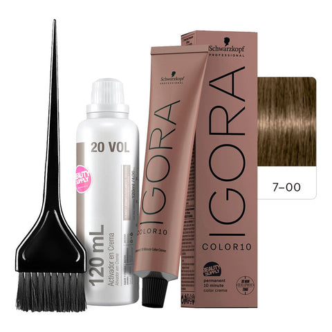 Kit Tinta Igora Color10 Schwarzkopf Con Oxidante Y Pincel