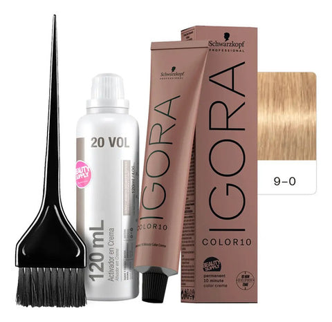 Kit Tinta Igora Color10 Schwarzkopf Con Oxidante Y Pincel