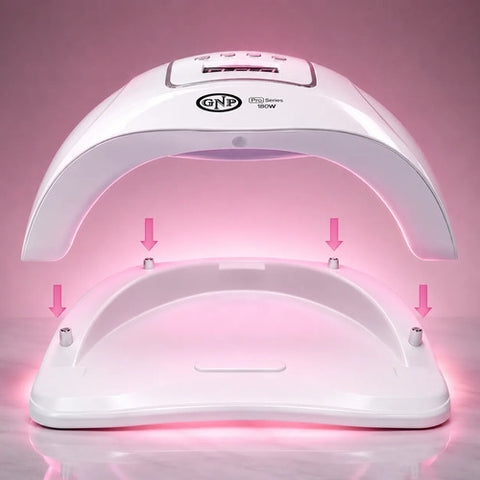 Lámpara Uv Para Uñas Gnp 180w + Torno Gnp 35000 Rpm C/pedal Blanco