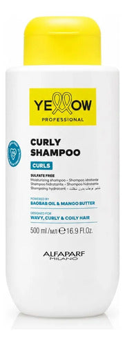 Shampoo Yellow Alfaparf Curl 500ml Limpieza Suave Para Rulos Con Hidratacion