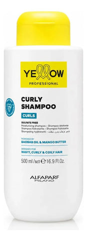 Shampoo Yellow Alfaparf Curl 500ml Limpieza Suave Para Rulos Con Hidratacion