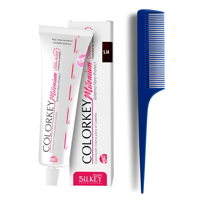 Kit Tinta Silkey Colorkey Milenium 120g + Peine De Cola 5.14
