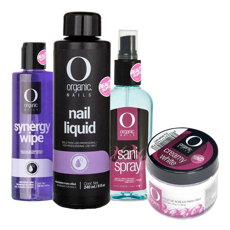 Kit Para Uñas Acrilicas Organic Nails, Con Monomero Y Polvo