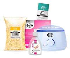 Kit Depilación Español Gnp Cera Perlas, Olla, Bandas, Aceite