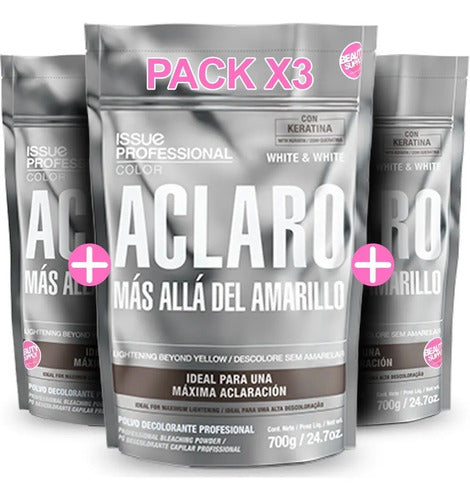 X3 Polvo Decolorante Issue Professional White & White 700gr. 1 Negro