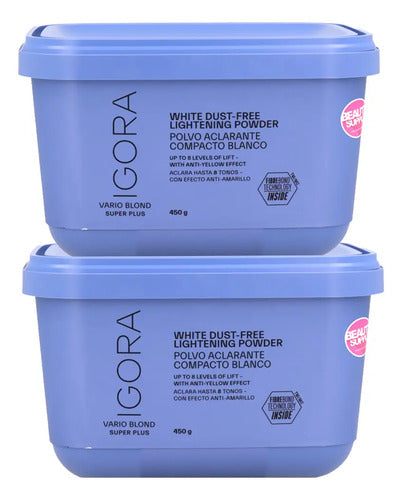 X2 Polvo Decolorante Schwarzkopf Igora Vario Blond 450g Sin Tono