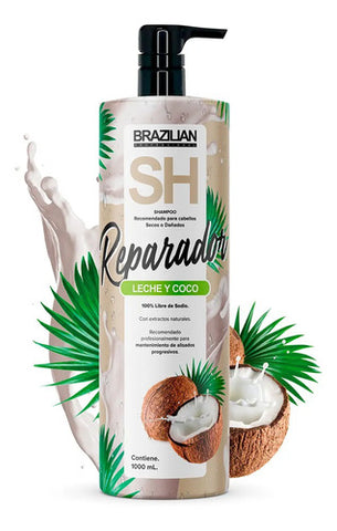 Shampoo Brazilian Profesional 1lt, Para Cabellos Secos Y Dañados