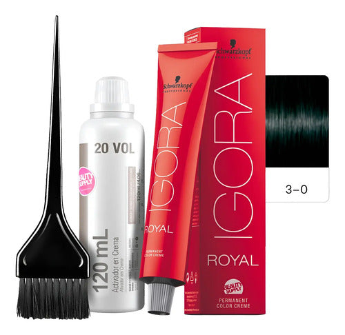 Kit Tinta Igora Royal Schwarzkopf Con Oxidante Y Pincel
