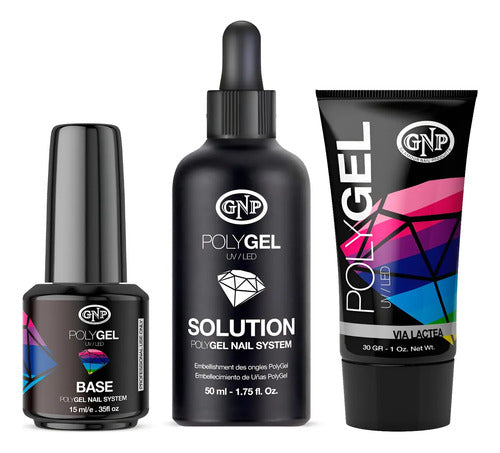Combo De Uñas En Polygel Gnp Con Pomo 30gr + Base + Solucion
