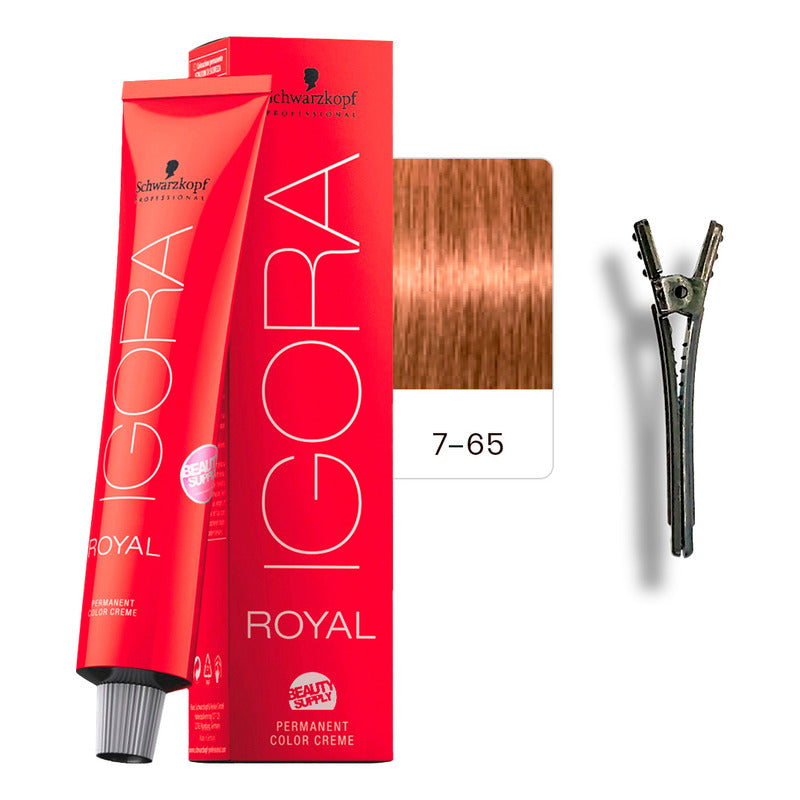 Tinta Igora Royal Schwarzkopf 60ml + Pinza Plástica 7.65