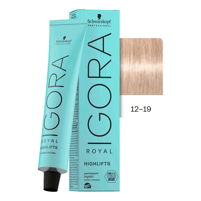 Tinta Igora Royal Highlifts Schwarzkopf 12-19 12.19 Super Aclarante Ceniza Violeta
