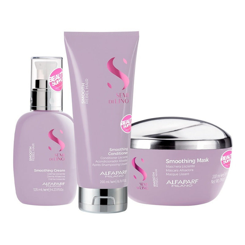 Kit Con Acondicionador Alfaparf Semi Di Lino Smooth Rebel