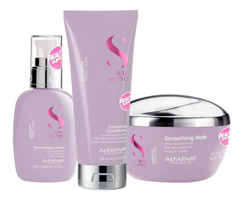 Kit Con Acondicionador Alfaparf Semi Di Lino Smooth Rebel