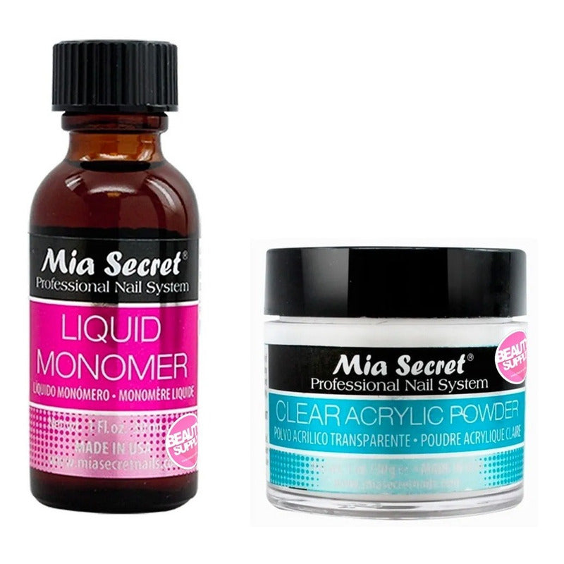 Mia Secret Liquido 30ml Y Polvo Acrilico Uñas 30gr. Nice