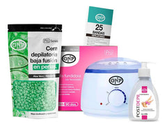 Kit Depilación Español Gnp Cera Perlas, Olla, Bandas, Aceite