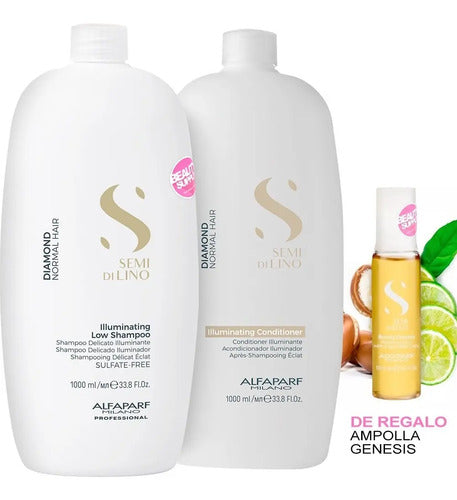 Kit Shampoo Y Acondicionador Alfaparf Semi Di Lino Diamond