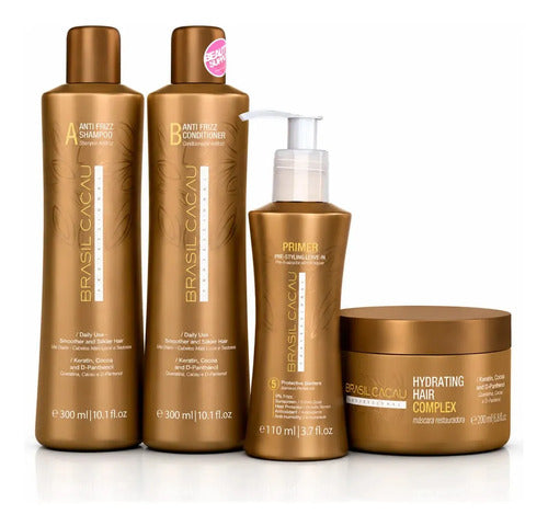 Pack Shampoo Brasil Cacau, Acondicionador, Máscara Y Primer