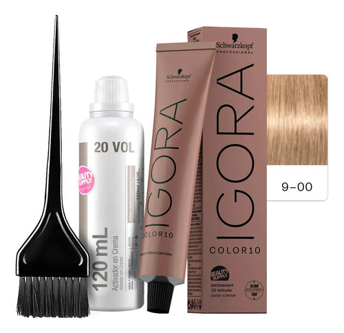 Kit Tinta Igora Color10 Schwarzkopf Con Oxidante Y Pincel