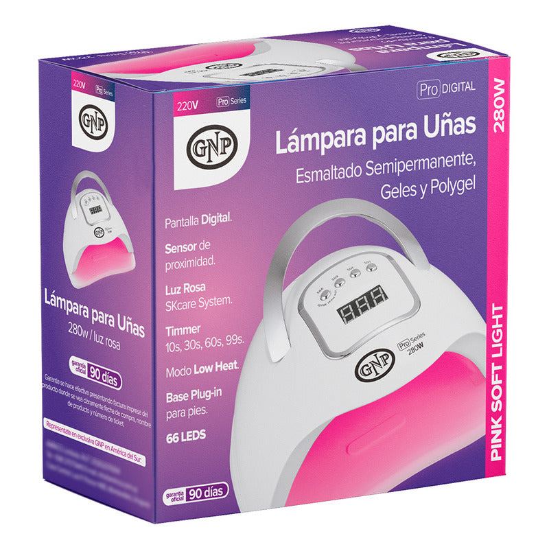 Lampara Gnp Profesional 280w Luz Rosa Con Skcare, Sensor, Digital. Cabina Para Uñas