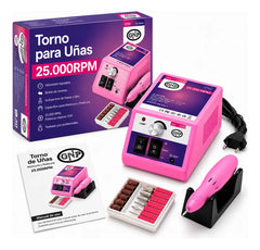 Lámpara Uv Para Uñas Gnp 180w Digital + Torno Gnp 25000 Rpm