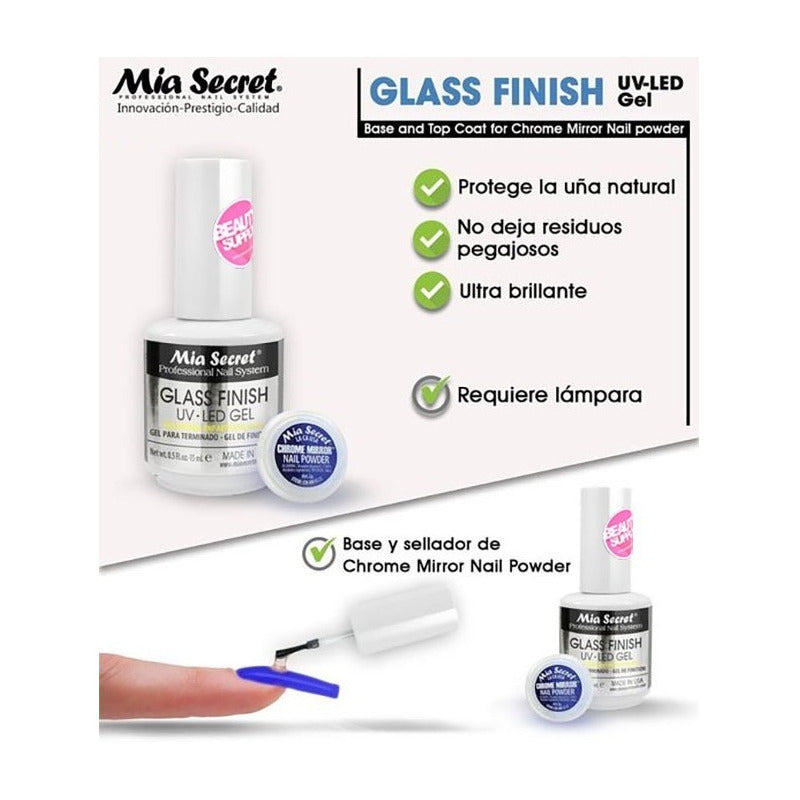 Top Coat Mia Secret Glass Finish, Sellador Ultrabrillante