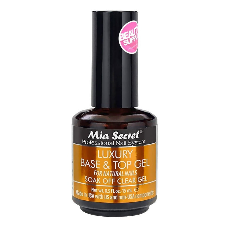 Luxury Mia Secret 15ml, Base Y Top Gel Soak Off Clear Gel