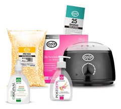 Kit Depilación Español Gnp Cera Perlas, Olla, Bandas Y Crema