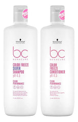 Shampoo Silver Y Acondicionador De Litro Schwarzkopf  Freeze