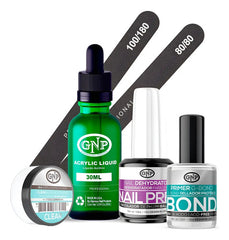 Kit De Uñas Acrílicas Gnp Polvo 7gr Limas, Nail Prep, Bond