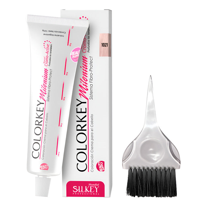 Kit Tinta Silkey Colorkey Milenium 120g + Pincel De Tinta 1021