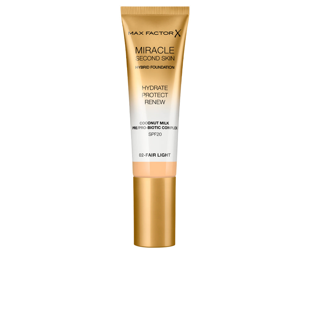 BASE MAX FACTOR MIRACLE TOUCH SECOND SKIN #002 SPF20 en Beauty Supply