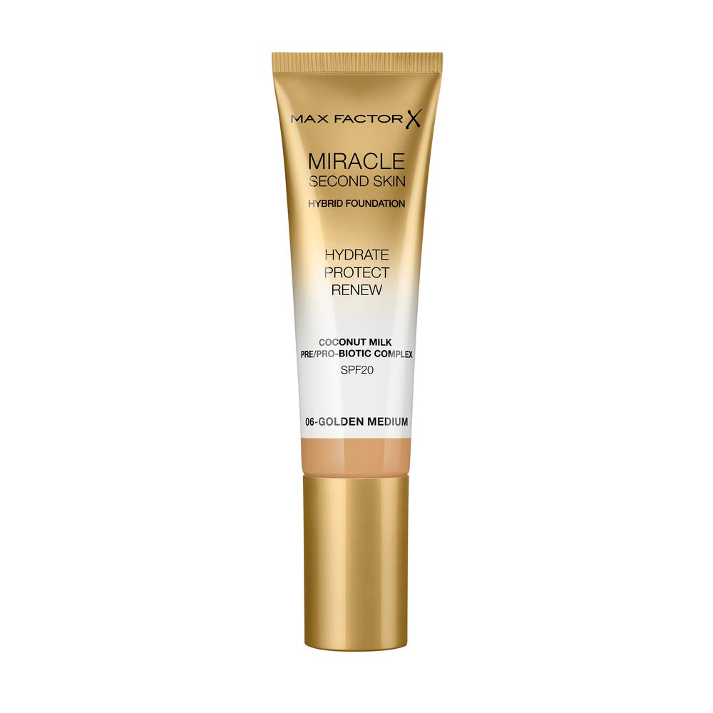 BASE MAX FACTOR MIRACLE TOUCH SECOND SKIN #006 GOLDEN SPF20 en Beauty Supply