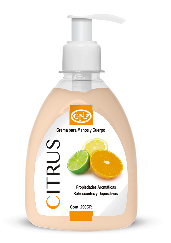 Crema para Manos y Cuerpo GNP Citrus 290ML con Valvula en Beauty Supply