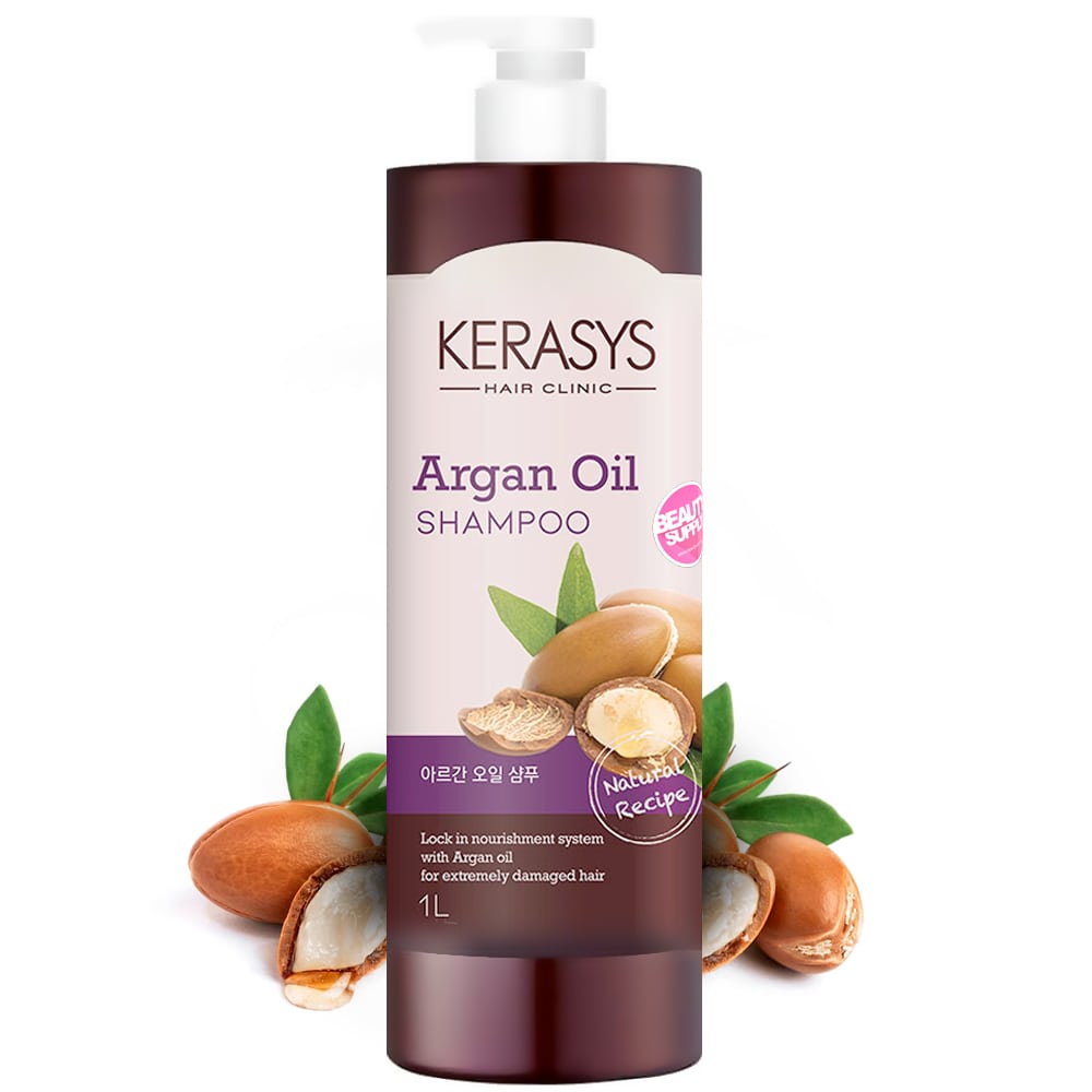 Shampoo Kerasys con Aceite de Argan 1LT, cabello dañados