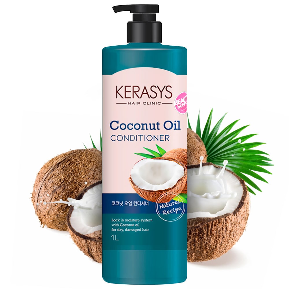 Acondicionador Kerasys Aceite de Coco 1LT, brillo y suavidad