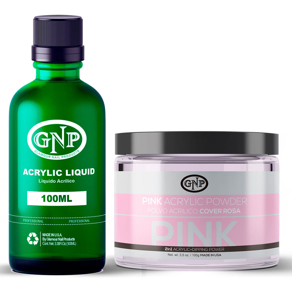Polvo Acrílico GNP Pink 100Gr. + Líquido Acrílico GNP 100Ml en Beauty Supply