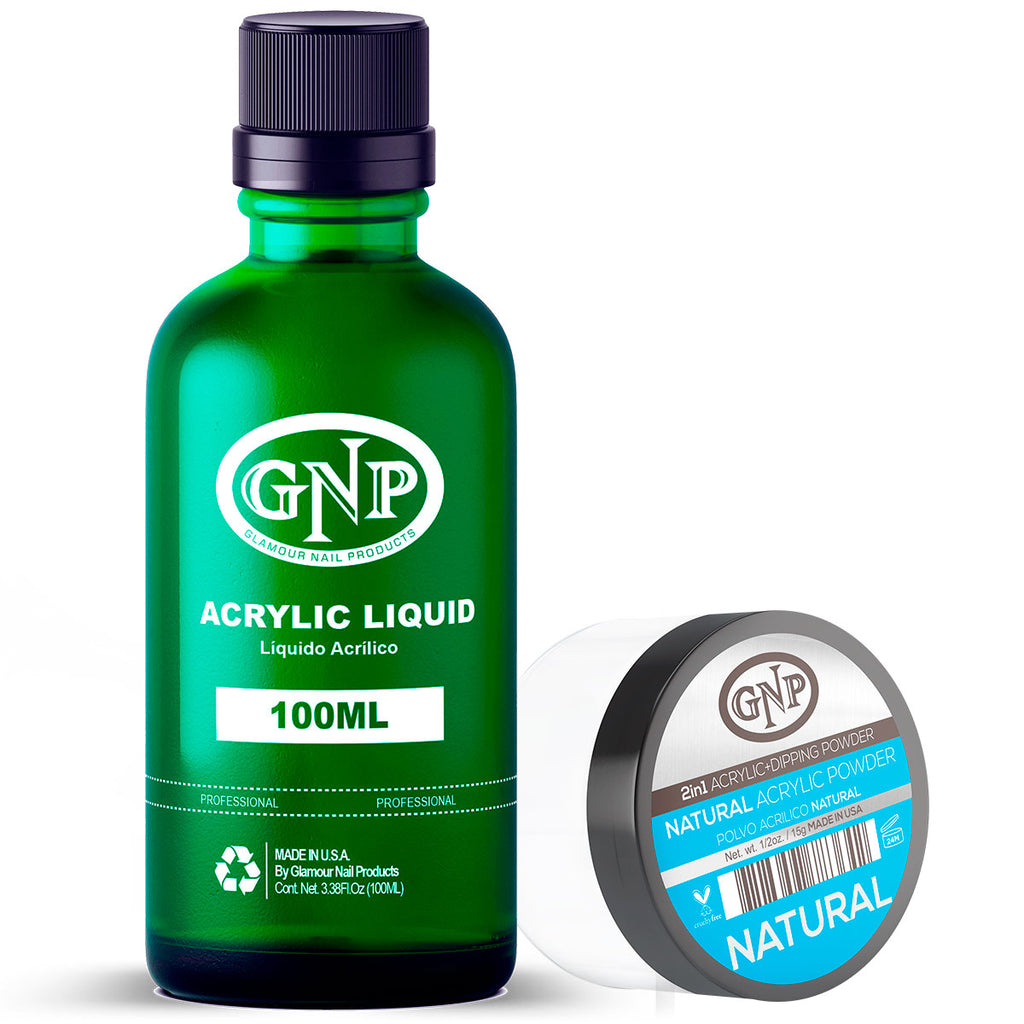 Polvo Acrílico GNP Natural 15Gr. + Monomero 100Ml en Beauty Supply
