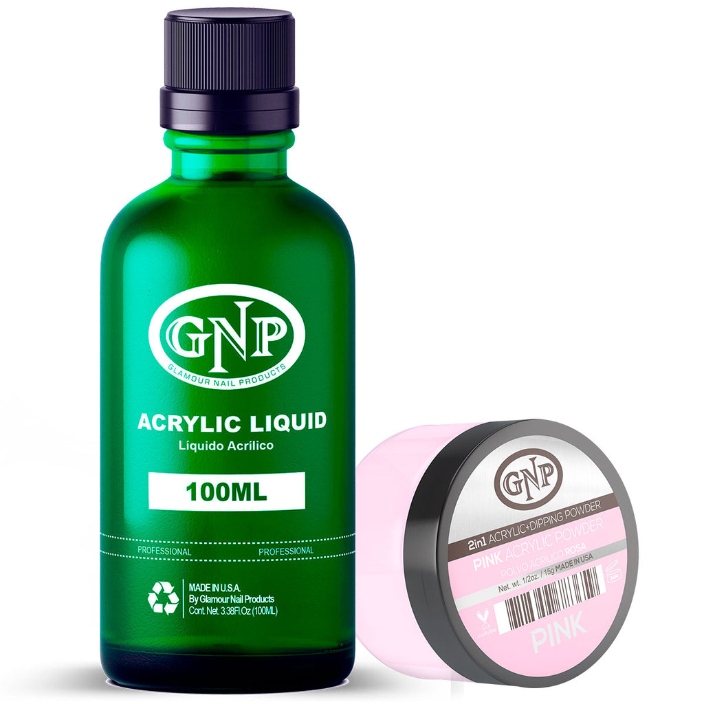 Polvo Acrílico GNP Pink 15Gr. + Líquido Acrílico GNP 100Ml en Beauty Supply