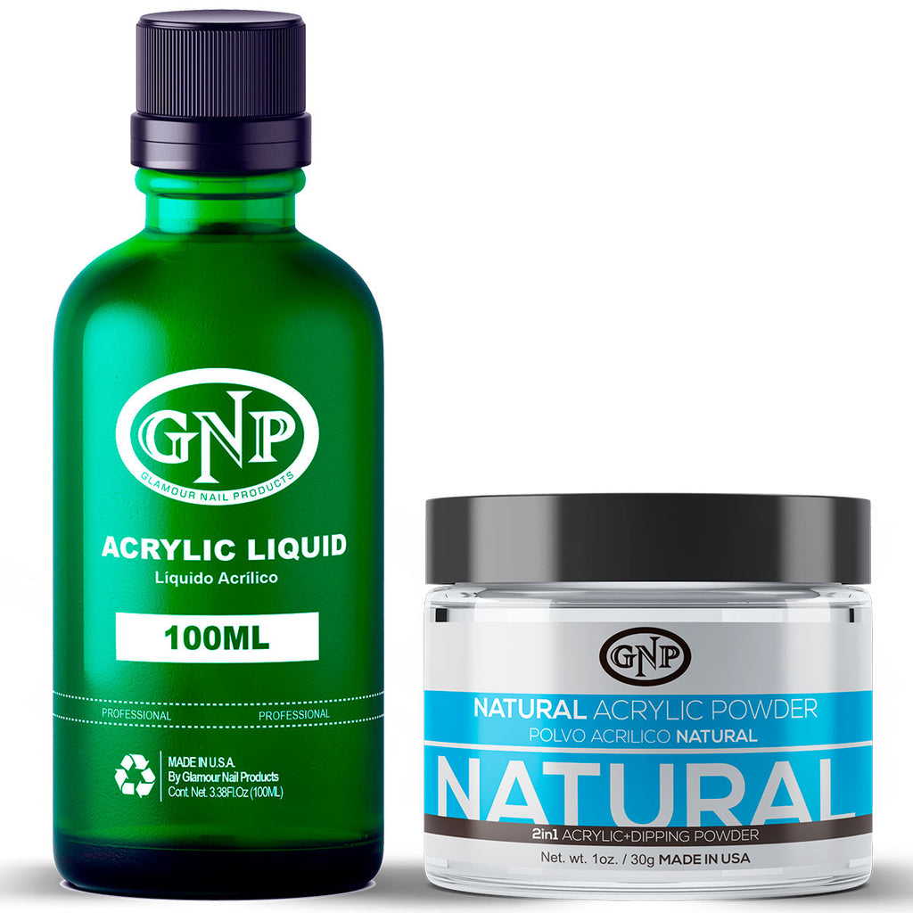 Polvo Acrílico GNP Natural 30Gr. + Monomero GNP 100Ml en Beauty Supply