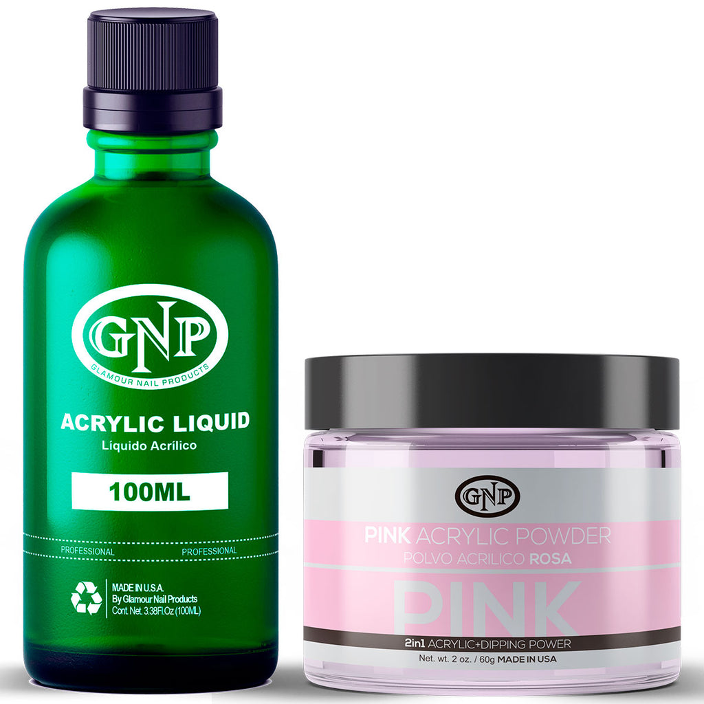 Polvo Acrílico GNP Pink 60Gr. + Líquido Acrílico GNP 100Ml en Beauty Supply