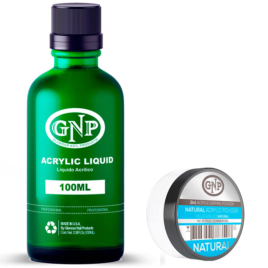 Polvo Acrílico GNP Natural 7Gr. + Líquido Acrílico GNP 100Ml en Beauty Supply