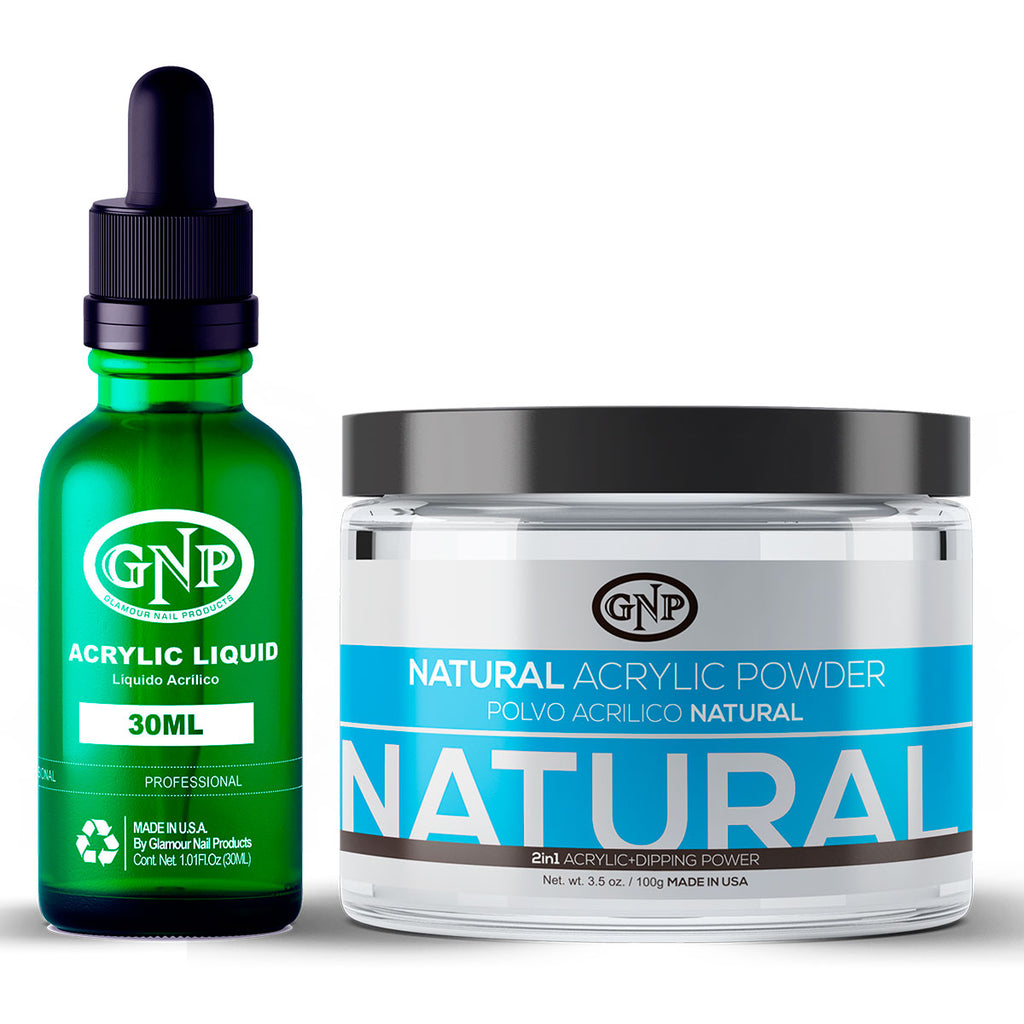 Polvo Acrílico GNP Natural 100Gr. + Monomero GNP 30Ml en Beauty Supply