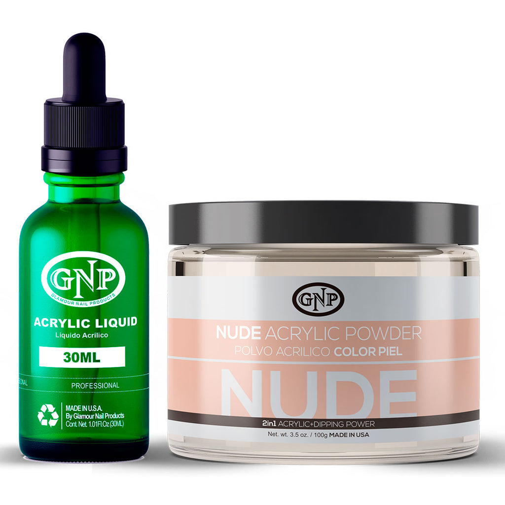 Polvo Acrílico GNP Nude 100Gr. + Líquido Acrílico GNP 30Ml en Beauty Supply